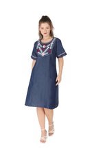 Load image into Gallery viewer, Denim Long Dress half sleeve 1821-3