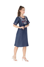 Load image into Gallery viewer, Denim Long Dress half sleeve 1821-3