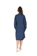 Load image into Gallery viewer, Denim dress full sleeve embroidery 1836-8