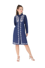 Load image into Gallery viewer, Cotton Shirt Border Emboroidery 1906-3 Blue