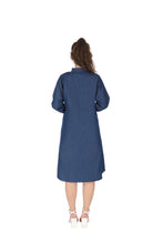 Load image into Gallery viewer, Denim dress full sleeve embroidery 1836-9