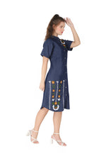 Load image into Gallery viewer, Denim Dress Embroideried (soft denim fabric)1819-7