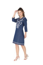 Load image into Gallery viewer, Denim Shirt Collar half Sleeve Dress 1921-4