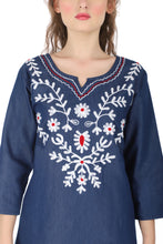 Load image into Gallery viewer, Denim Shirt Collar half Sleeve Dress 1921-4