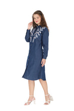 Load image into Gallery viewer, Denim dress full sleeve embroidery 1836-10