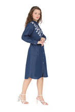 Load image into Gallery viewer, Denim dress full sleeve embroidery 1836-10