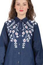 Load image into Gallery viewer, Denim dress full sleeve embroidery 1836-10