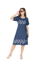 Load image into Gallery viewer, Denim dress half sleeve embroidery 1830-2