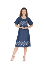 Load image into Gallery viewer, Denim dress half sleeve embroidery 1830-2