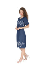 Load image into Gallery viewer, Denim dress half sleeve embroidery 1830-2