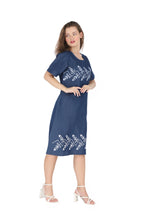 Load image into Gallery viewer, Denim dress half sleeve embroidery 1830-2