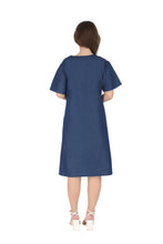 Load image into Gallery viewer, Half sleeve Denim Dress Kurti with Front Pocket 1941