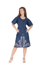 Load image into Gallery viewer, Half sleeve Denim Dress Kurti with Front Pocket 1941