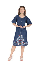 Load image into Gallery viewer, Half sleeve Denim Dress Kurti with Front Pocket 1941