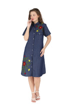 Load image into Gallery viewer, Denim Dress Embroidered (soft denim fabric)1819-8