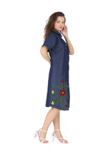 Load image into Gallery viewer, Denim Dress Embroidered (soft denim fabric)1819-8