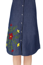 Load image into Gallery viewer, Denim Dress Embroidered (soft denim fabric)1819-8