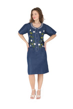 Load image into Gallery viewer, Half sleeve Denim Dress Kurti with Front Pocket 1941-2
