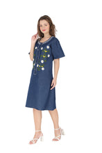 Load image into Gallery viewer, Half sleeve Denim Dress Kurti with Front Pocket 1941-2
