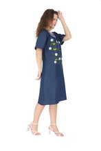 Load image into Gallery viewer, Half sleeve Denim Dress Kurti with Front Pocket 1941-2