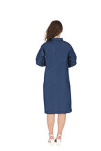 Load image into Gallery viewer, Denim dress full sleeve embroidery 1820-4