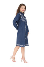 Load image into Gallery viewer, Denim dress full sleeve embroidery 1820-4
