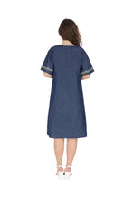 Load image into Gallery viewer, Denim Long Dress half sleeve 1821-4