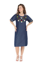 Load image into Gallery viewer, Denim Long Dress half sleeve 1821-4
