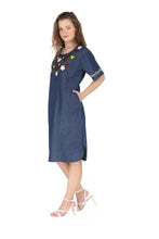 Load image into Gallery viewer, Denim Long Dress half sleeve 1821-4
