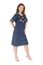 Load image into Gallery viewer, Denim Long Dress half sleeve 1821-4