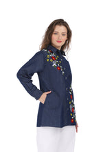 Load image into Gallery viewer, Denim Dress Embroideried (soft denim fabric) 1899-4