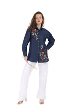 Load image into Gallery viewer, Denim Dress Embroideried (soft denim fabric) 1899-4