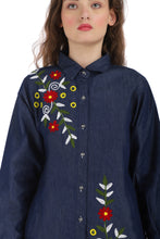 Load image into Gallery viewer, Denim Dress Embroideried (soft denim fabric) 1899-4
