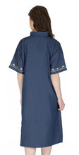 Load image into Gallery viewer, Denim Dress With Embroidered (Soft Denim Fabric) - 3002