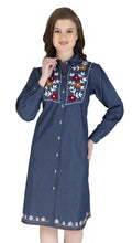 Load image into Gallery viewer, Denim Dress With Embroidered (Soft Denim Fabric) - 3003