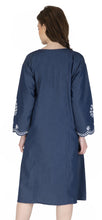 Load image into Gallery viewer, Denim Dress With Embroidered (Soft Denim Fabric) - 3004