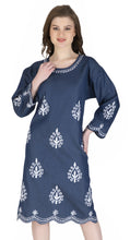 Load image into Gallery viewer, Denim Dress With Embroidered (Soft Denim Fabric) - 3004