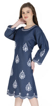 Load image into Gallery viewer, Denim Dress With Embroidered (Soft Denim Fabric) - 3004