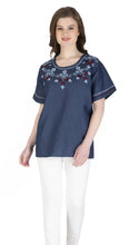 Load image into Gallery viewer, Embroideried Denim Top - 3005