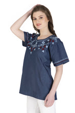 Load image into Gallery viewer, Embroideried Denim Top - 3005