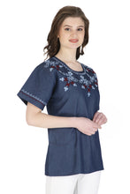 Load image into Gallery viewer, Embroideried Denim Top - 3005