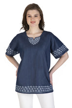 Load image into Gallery viewer, Embroideried Denim Top - 3007