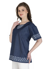 Load image into Gallery viewer, Embroideried Denim Top - 3007