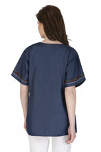 Load image into Gallery viewer, Embroideried Denim Top - 3008