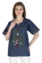 Load image into Gallery viewer, Embroideried Denim Top - 3008