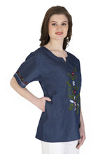 Load image into Gallery viewer, Embroideried Denim Top - 3008