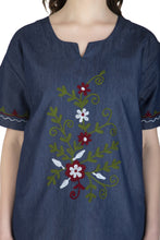 Load image into Gallery viewer, Embroideried Denim Top - 3008