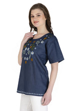 Load image into Gallery viewer, Embroideried Denim Top - 3009
