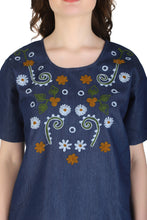 Load image into Gallery viewer, Embroideried Denim Top - 3009