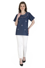 Load image into Gallery viewer, Embroideried Denim Top - 3010